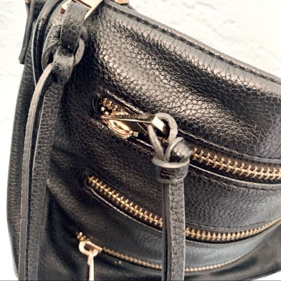 Black & Gold Faux Leather Crossbody Bag Size OS - Picture 5 of 14